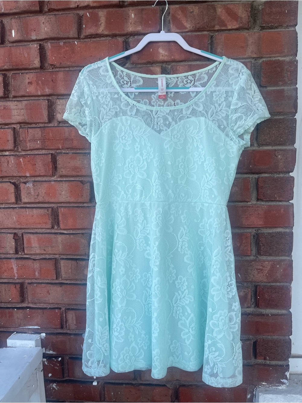 No Boundaries Mint Green Lace Fit & Flare Dress